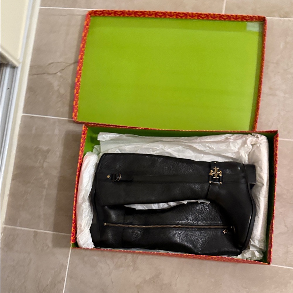 Tory Burch Black Leather Boots